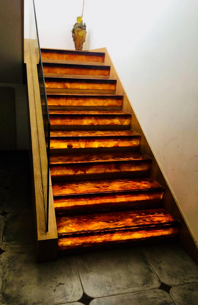 Meuble escalier descente droite en bois marron FLAMINGO