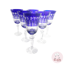 Charger l&#39;image dans la galerie, Affaire à saisir : Coffret de 6 verres Roemer en cristal Bleu cobalt 30cl
