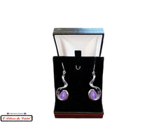 Load image into Gallery viewer, Maison Klein Stainless Steel and Crystal Luxury Women&#39;s Earrings Set : XOXO Violet
