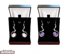 Load image into Gallery viewer, Maison Klein Stainless Steel and Crystal Luxury Women&#39;s Earrings Set : XOXO Violet
