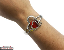 Load image into Gallery viewer, Luxury Women&#39;s Bracelet Set &quot;Klein Créateur&quot; Stainless Steel &amp; Crystal: Double Red Heart
