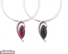 Charger l&#39;image dans la galerie, Coffret Luxe Collier Femme &quot;Bijoux Créateur&quot; Acier Inoxydable et Cristal Maison Klein : Demi Coeur
