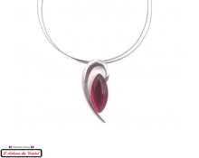 Charger l&#39;image dans la galerie, Coffret Luxe Collier Femme &quot;Bijoux Créateur&quot; Acier Inoxydable et Cristal Maison Klein : Demi Coeur
