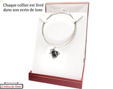 Charger l&#39;image dans la galerie, Coffret Luxe Collier Femme &quot;Bijoux Créateur&quot; Acier Inoxydable et Cristal Maison Klein : Double Square Noir
