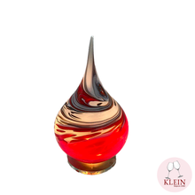 Load image into Gallery viewer, lampe sur socle cristal polychrome rouge blanc noir
